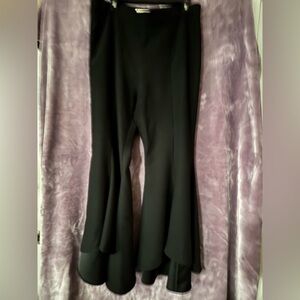 Neiman Marcus Black Ruffle  Flare Pants Size 12